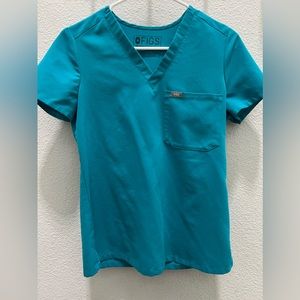 Figs Catarina Scrub Top in Teal XXS